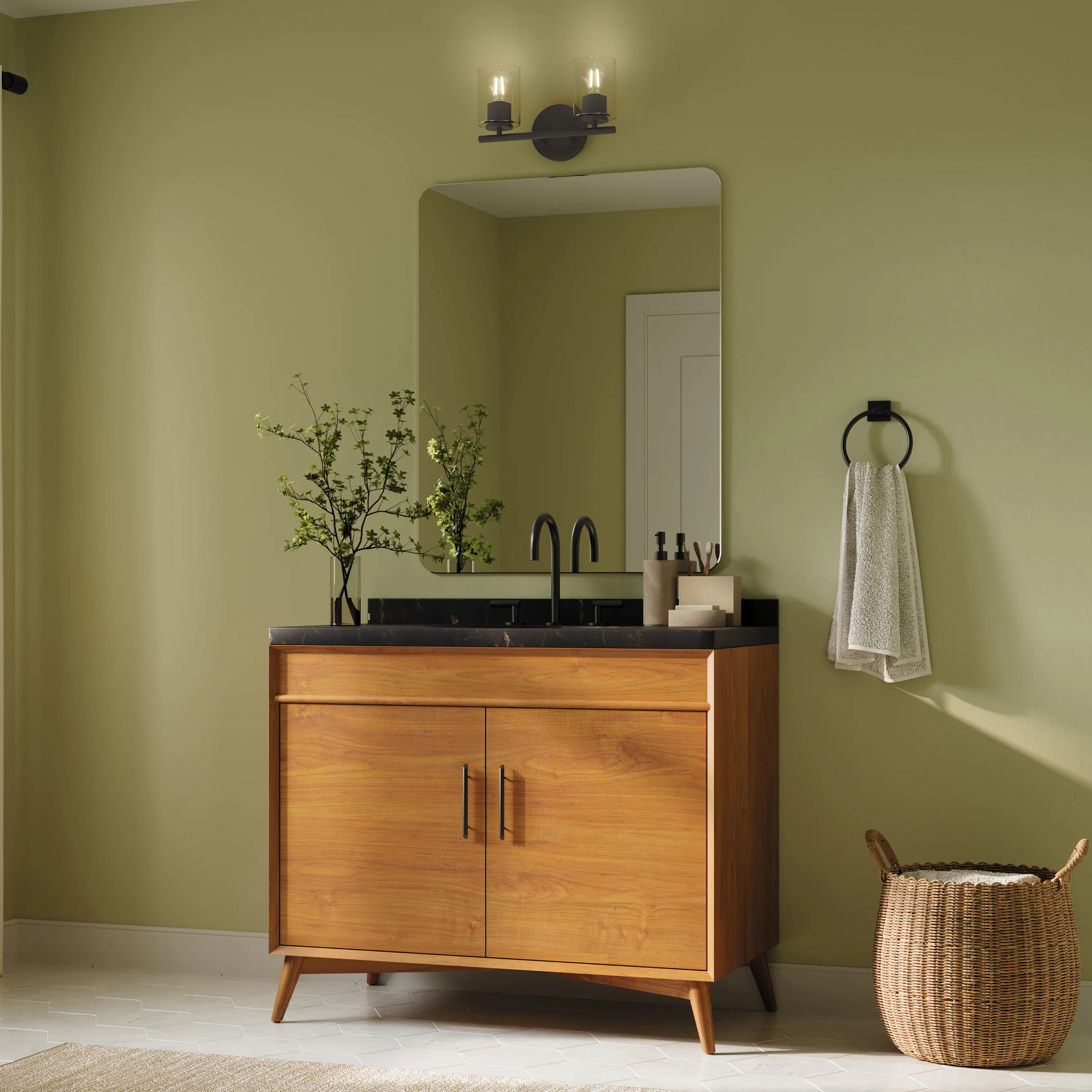 Replay Collection Two-Light Bath & Vanity Light with Clear Glass Shades - Image 13