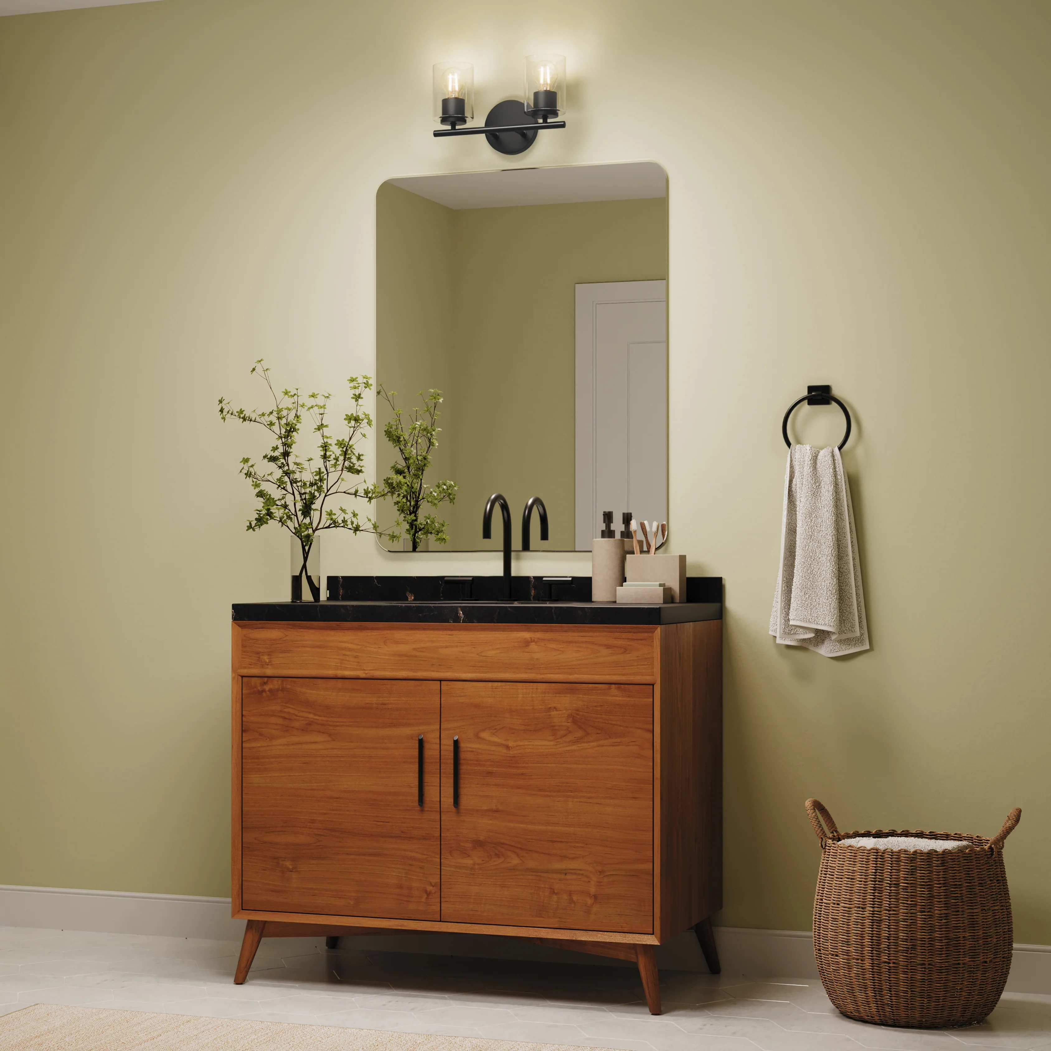 Replay Collection Two-Light Bath & Vanity Light with Clear Glass Shades - Image 22