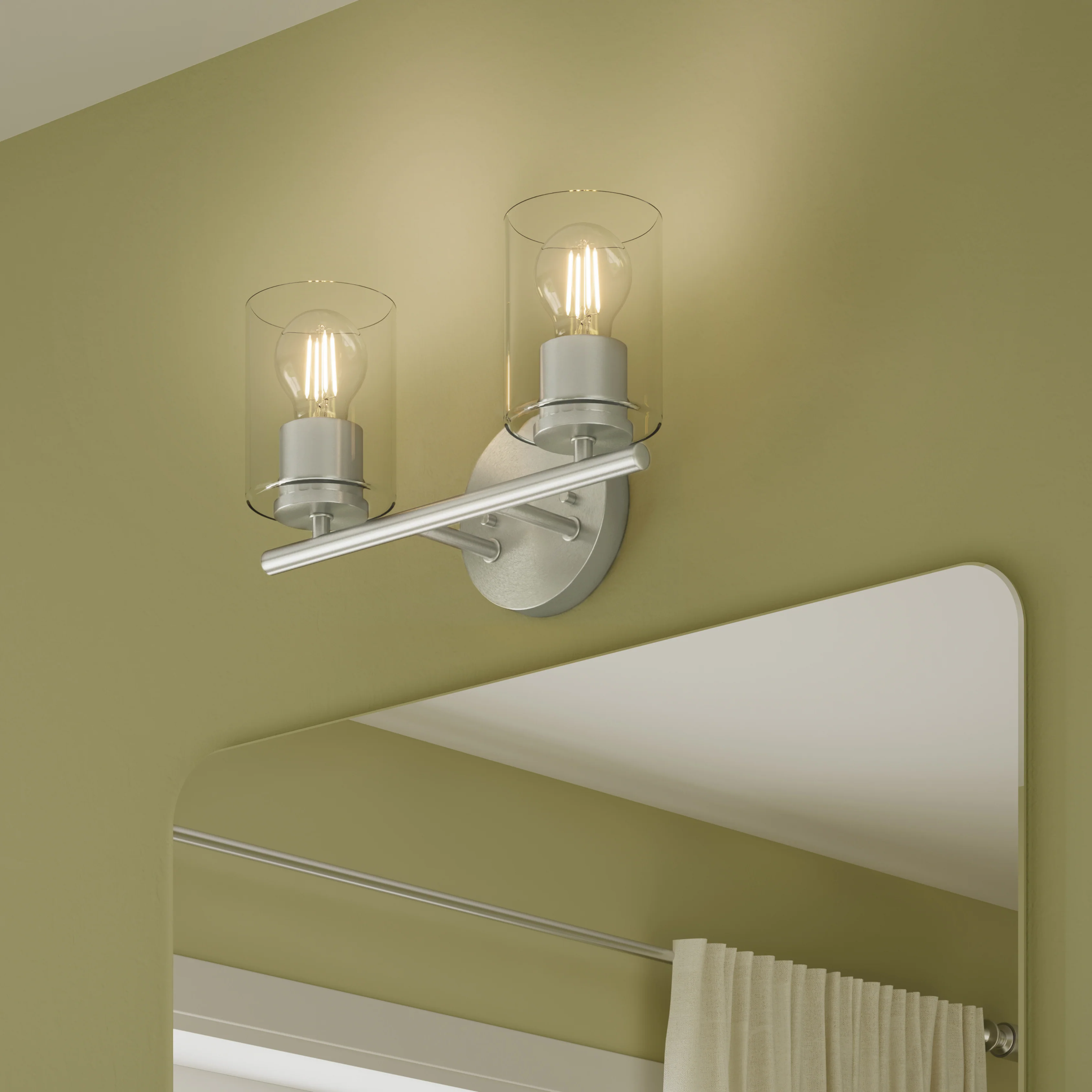 Replay Collection Two-Light Bath & Vanity Light with Clear Glass Shades - Image 3