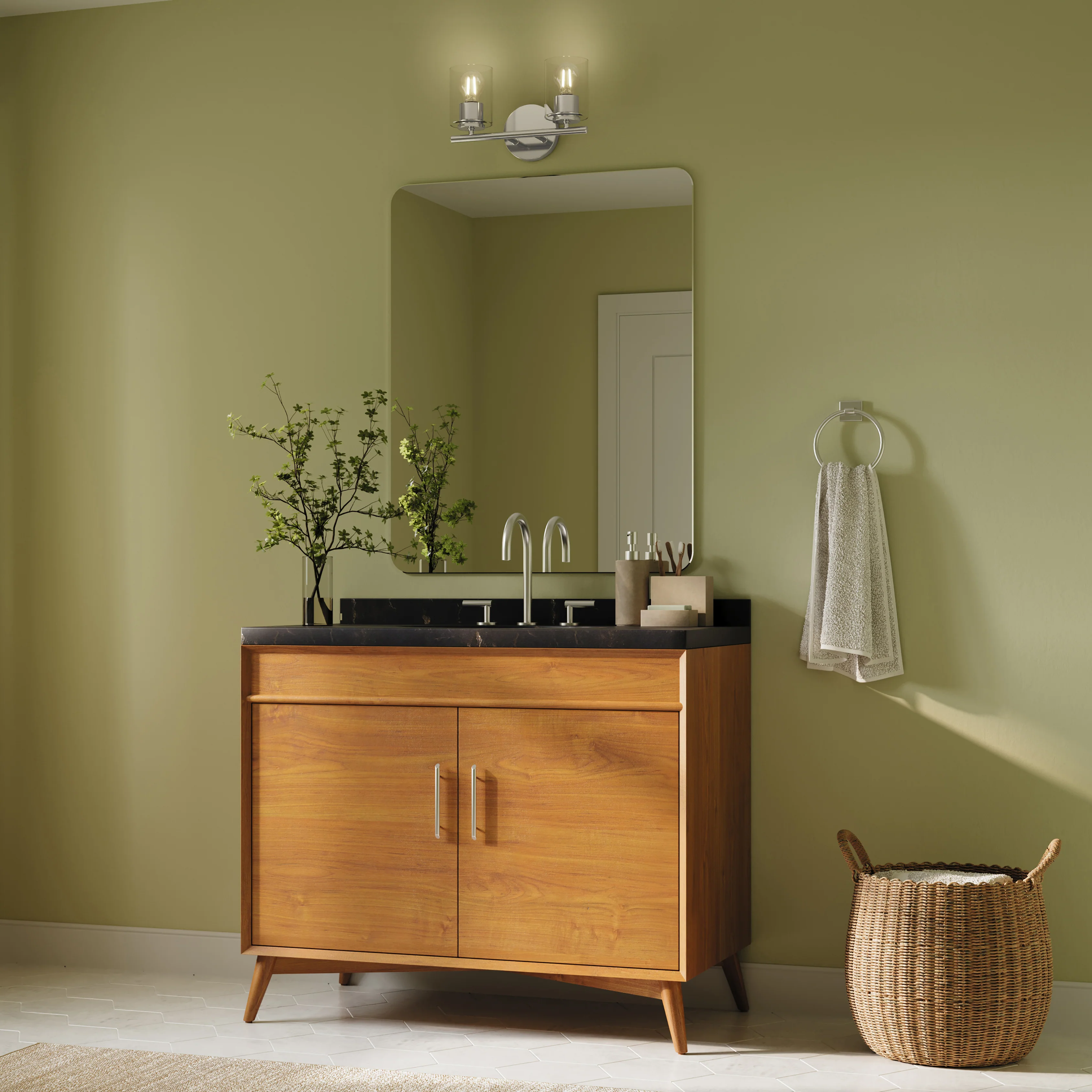 Replay Collection Two-Light Bath & Vanity Light with Clear Glass Shades - Image 31