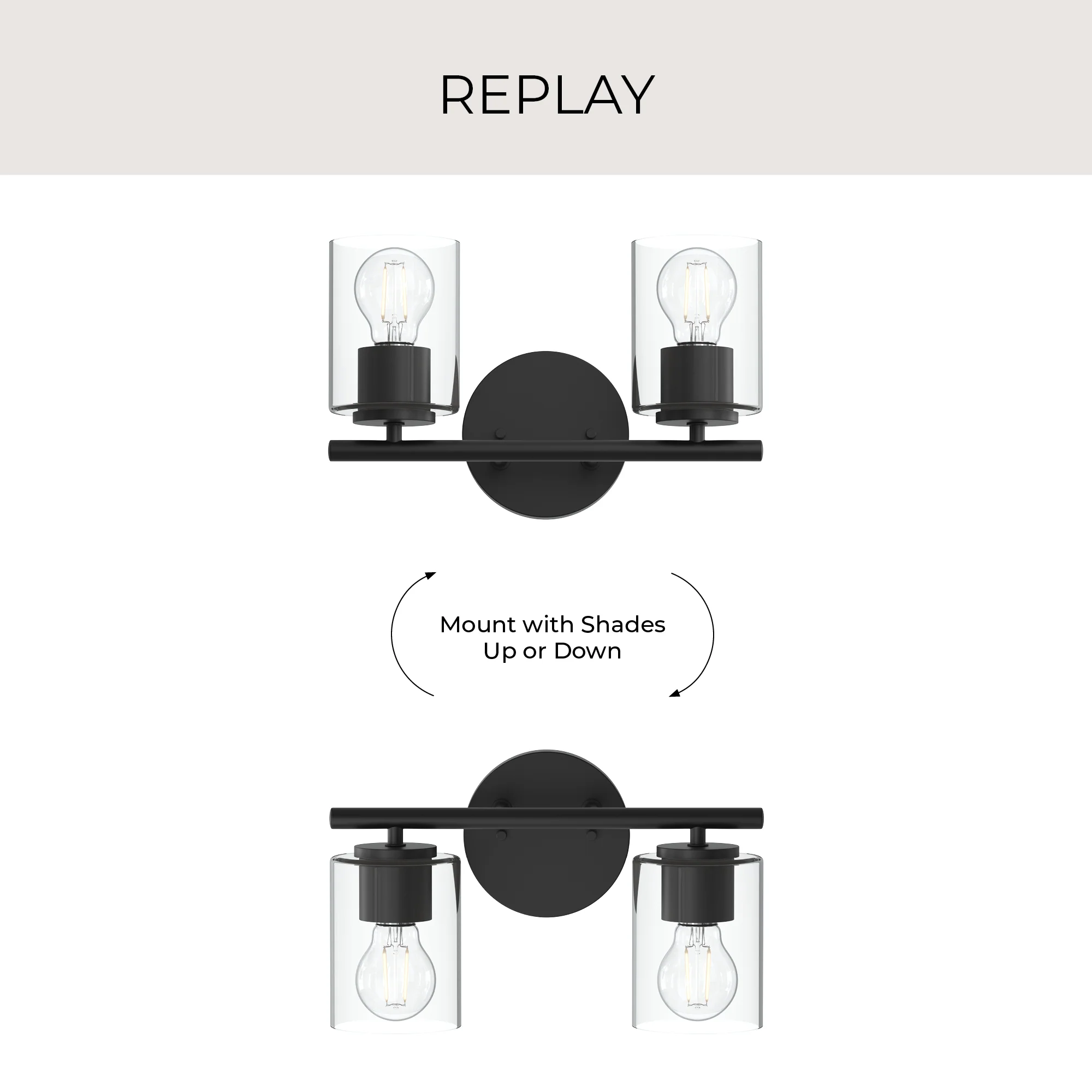 Replay Collection Two-Light Bath & Vanity Light with Clear Glass Shades - Image 35