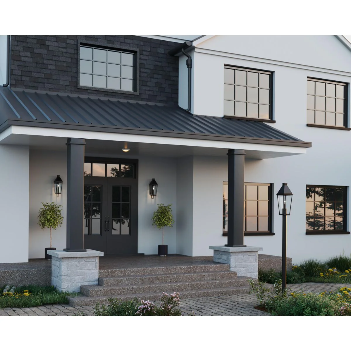 Richmond Hill Collection One-Light Clear Glass Outdoor Post Light - Image 4