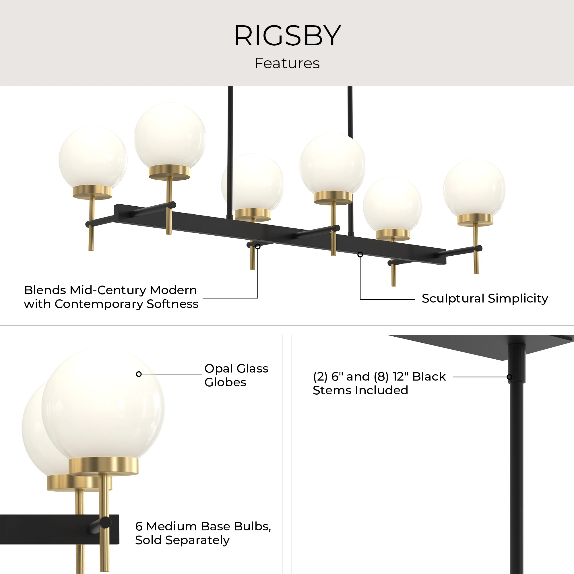 Rigsby Six-Light Linear Chandelier - Image 23