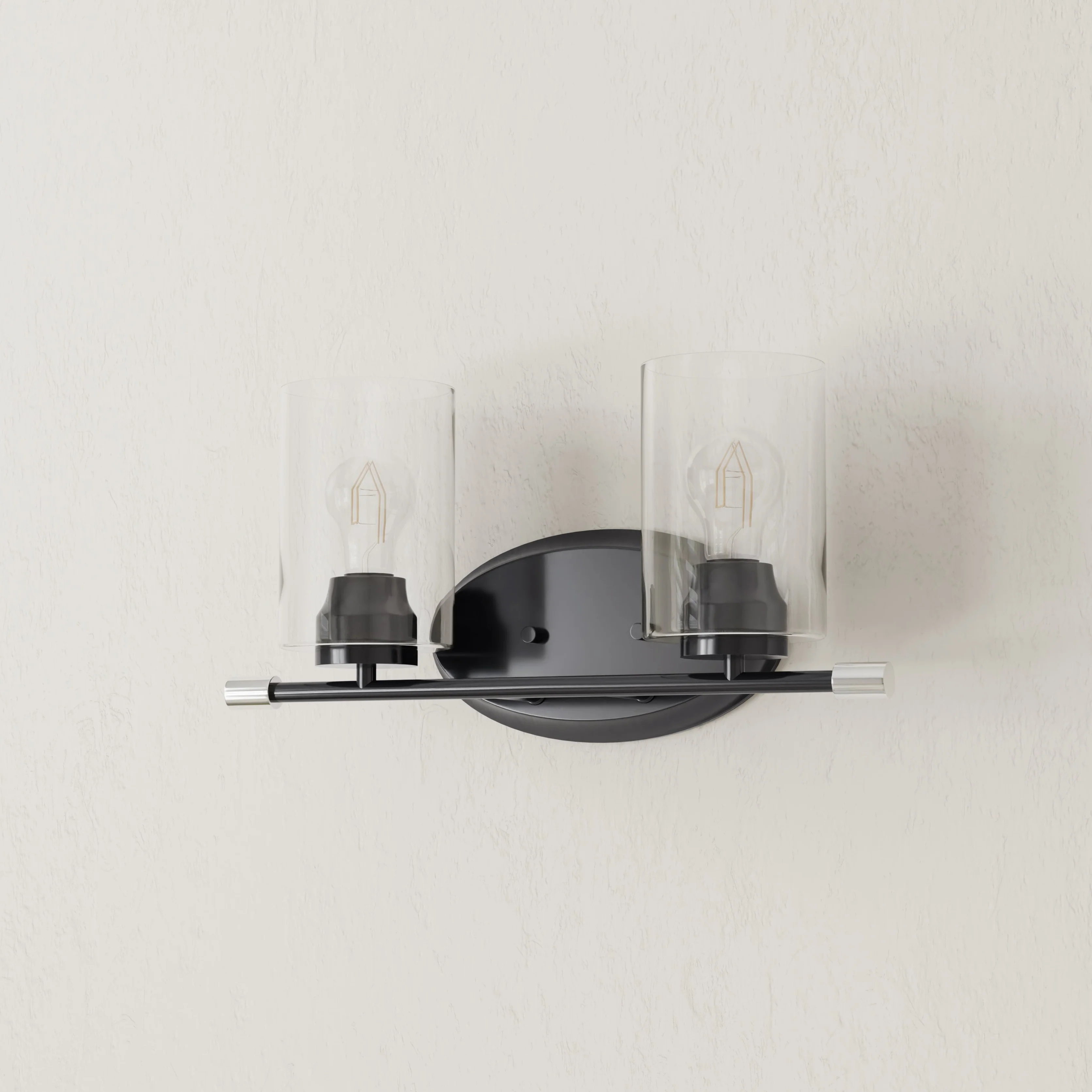 Riley Collection Two-Light Clear Glass Bath Vanity Light