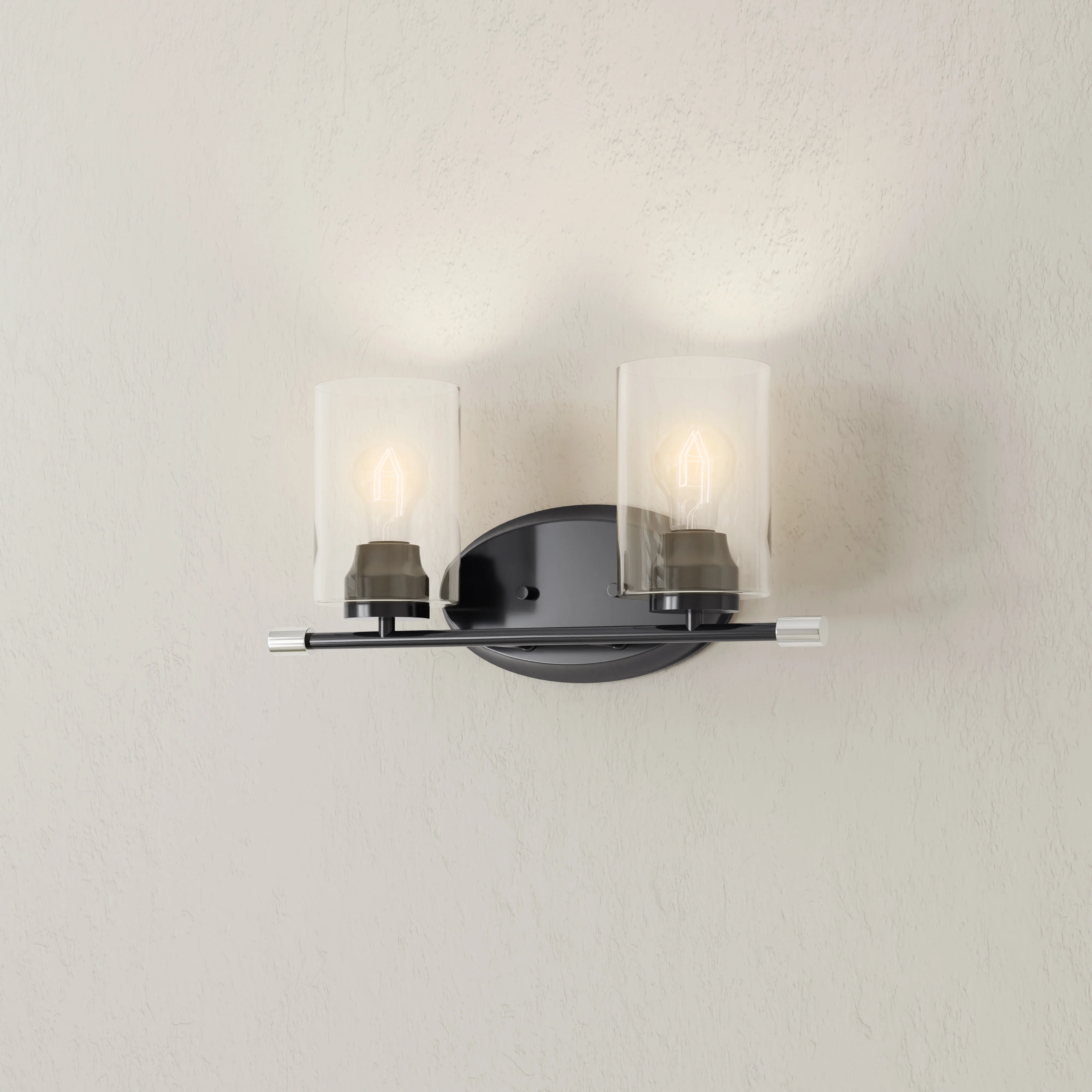 Riley Collection Two-Light Clear Glass Bath Vanity Light - Image 2