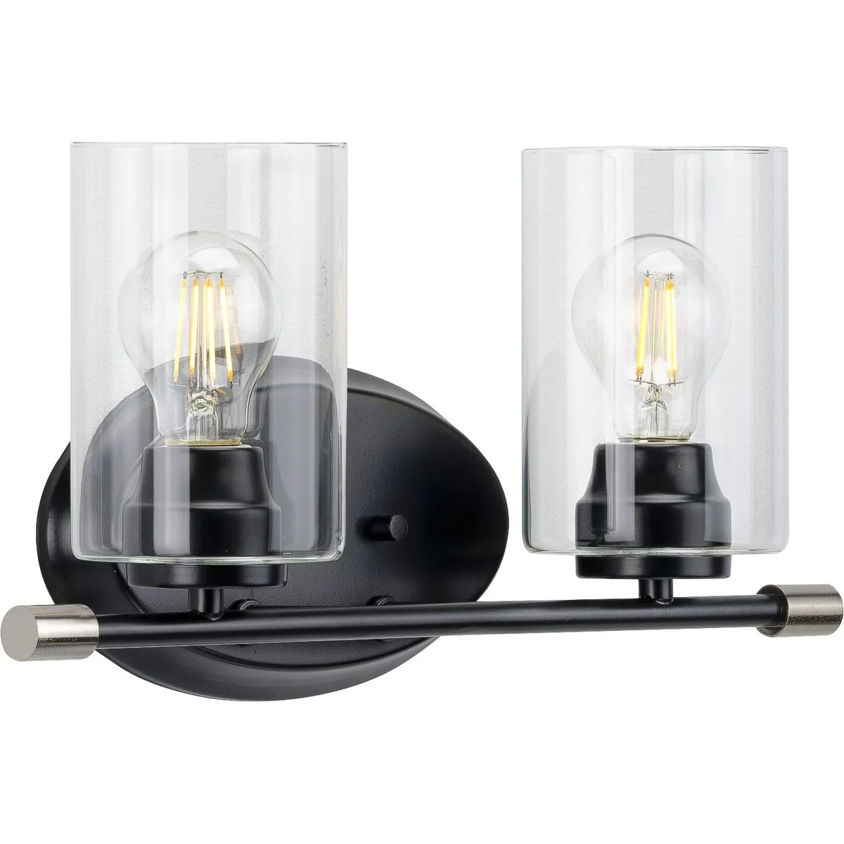 Riley Collection Two-Light Clear Glass Bath Vanity Light - Image 3