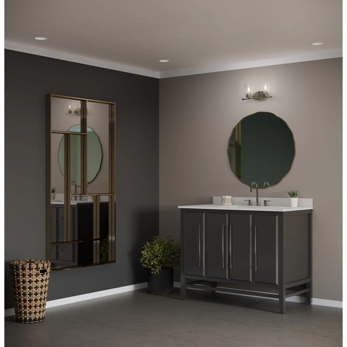 Riley Collection Two-Light Clear Glass Bath Vanity Light - Image 6