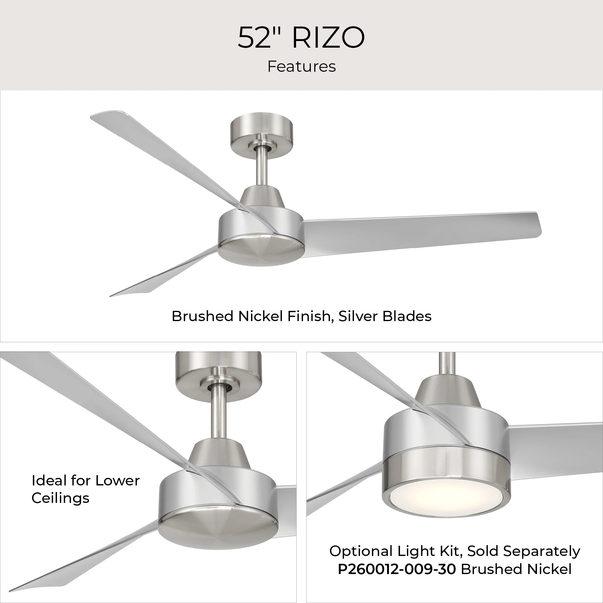 Rizo Collection 52-in. Three Blade Modern Ceiling Fan - Image 15