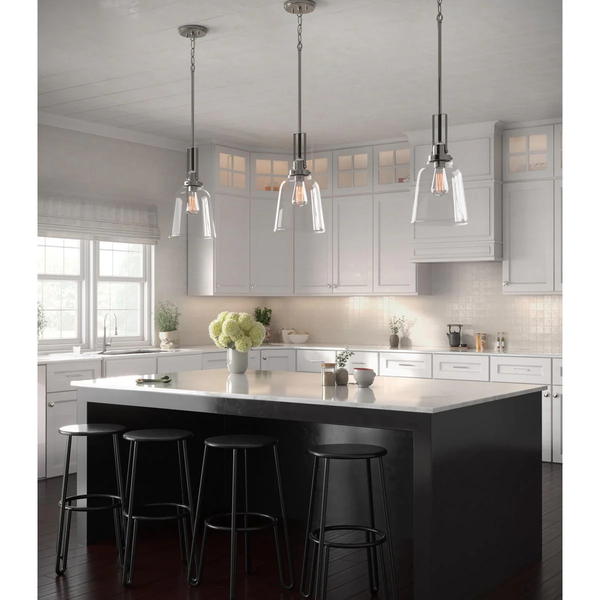 Rushton Collection One-Light Clear Glass Hanging Pendant Light - Image 3