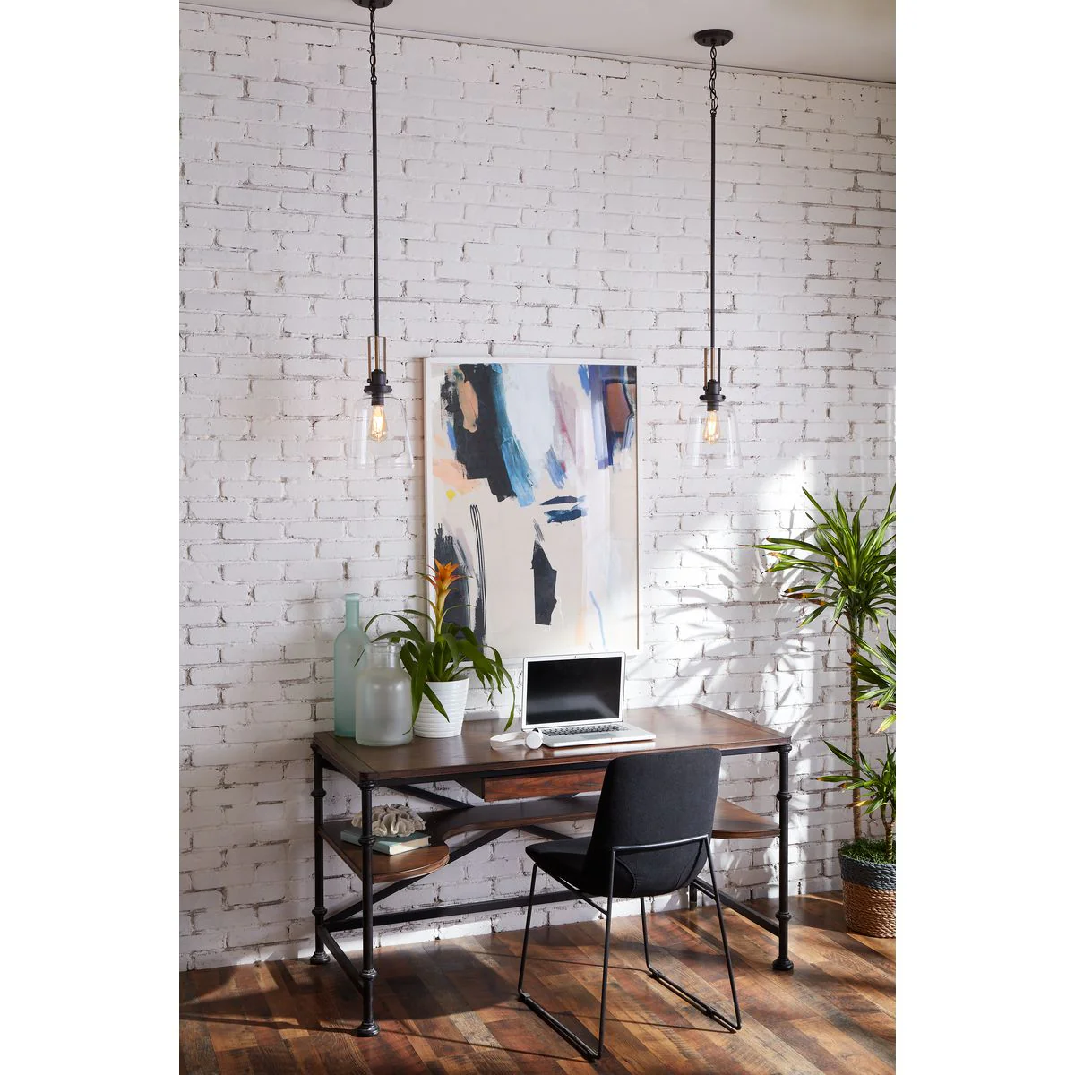 Rushton Collection One-Light Clear Glass Hanging Pendant Light - Image 4