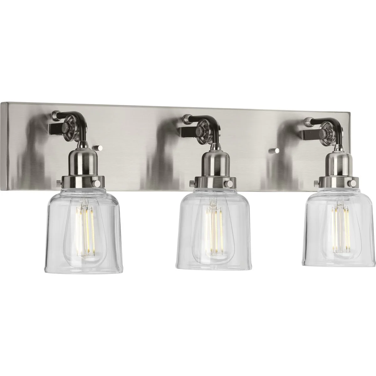 Rushton Collection Three-Light Clear Glass Bath Vanity Light