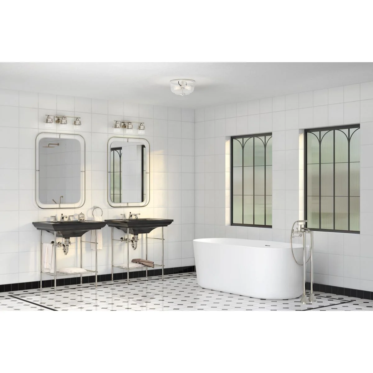 Rushton Collection Two-Light Clear Glass Flush Mount Ceiling Light - Image 4