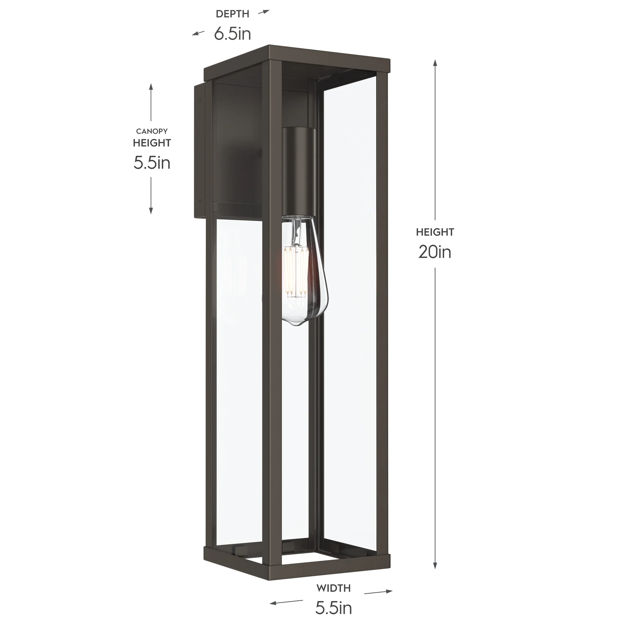 Ryle One-Light Extra Large Wall Lantern with Clear Glass Panels - Image 10
