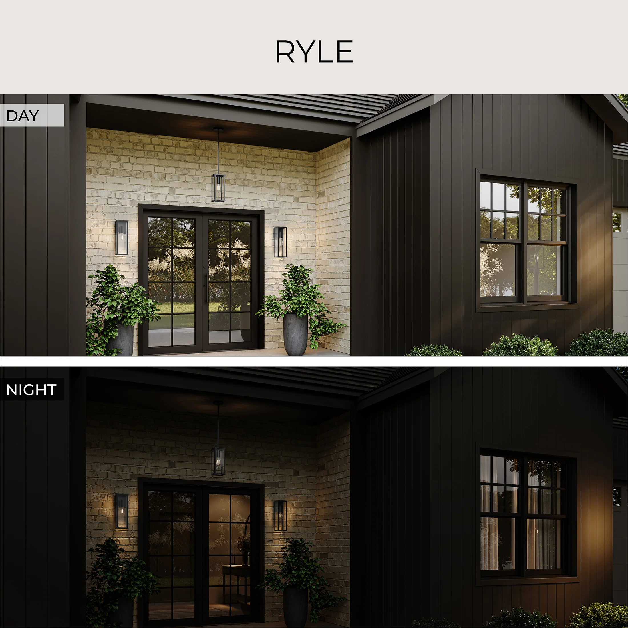 Ryle One-Light Large Wall Lantern with Clear Glass Panels - Image 4