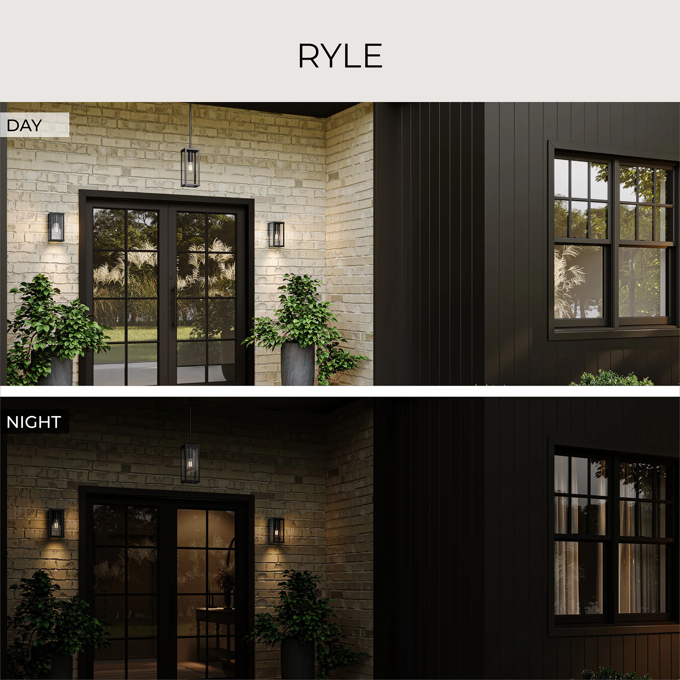 Ryle One-Light Outdoor Pendant Light with Clear Glass Panels - Image 12