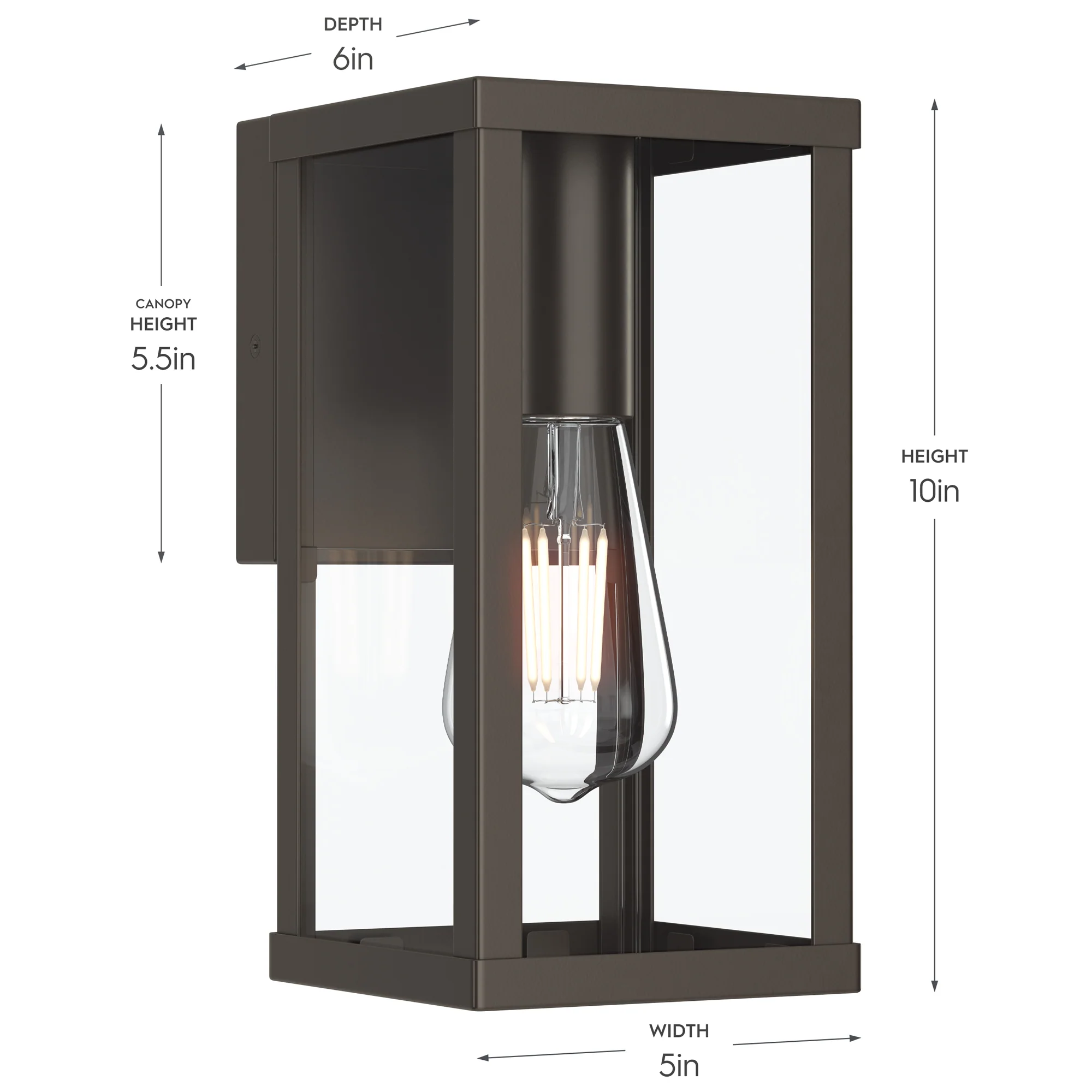 Ryle One-Light Small Wall Lantern with Clear Glass Panels - Image 3