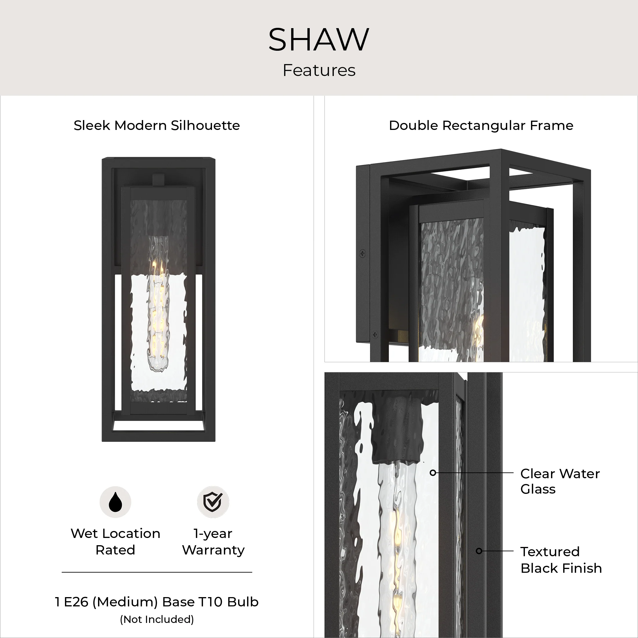 Shaw 15 inch 1 Light Outdoor Wall Light with Clear Glass - Image 11