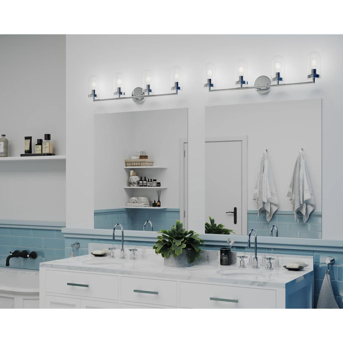 Signal Collection Four-Light Clear Glass Bath Vanity Light - Image 2