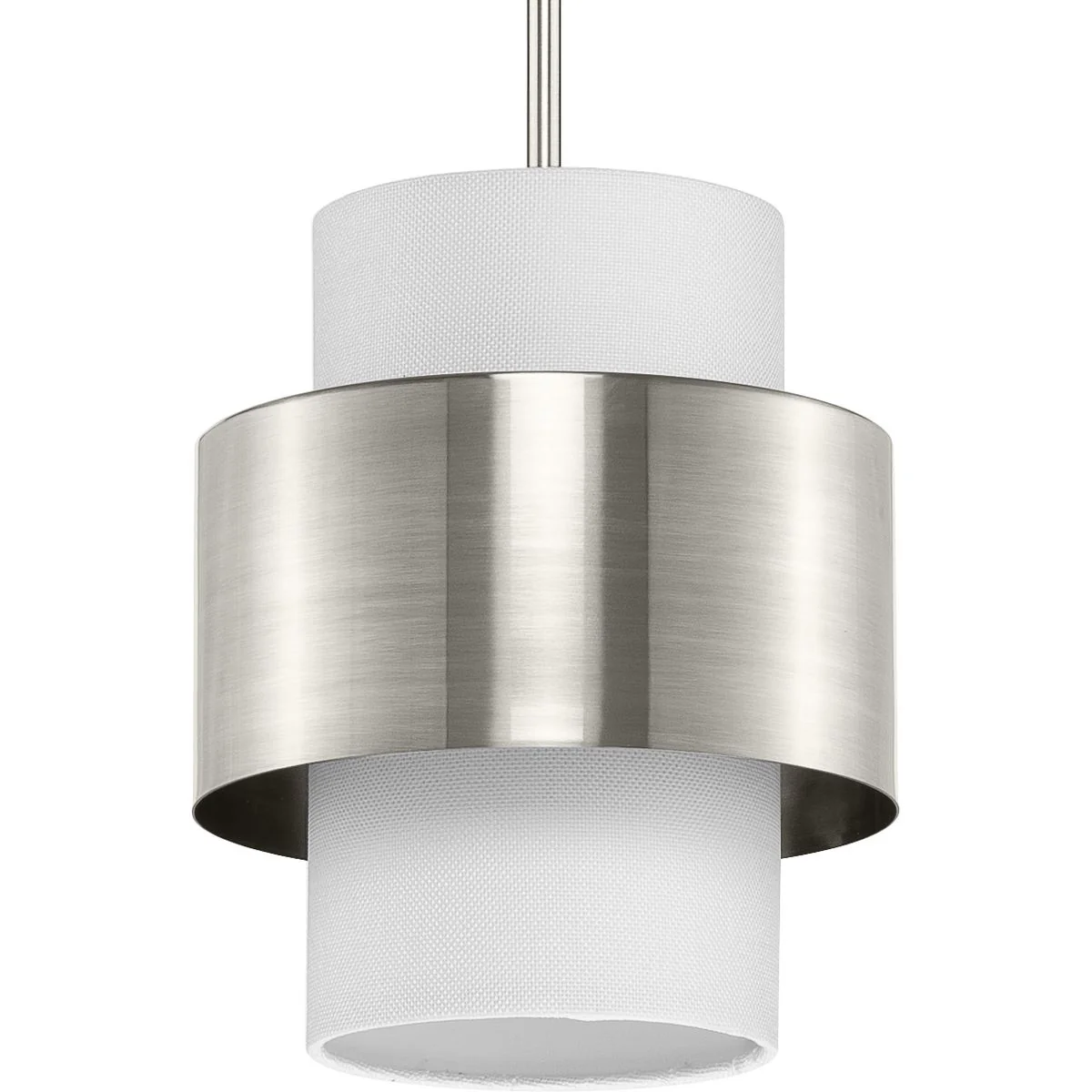 Silva Collection One-Light White Linen Shade Pendant - Image 3