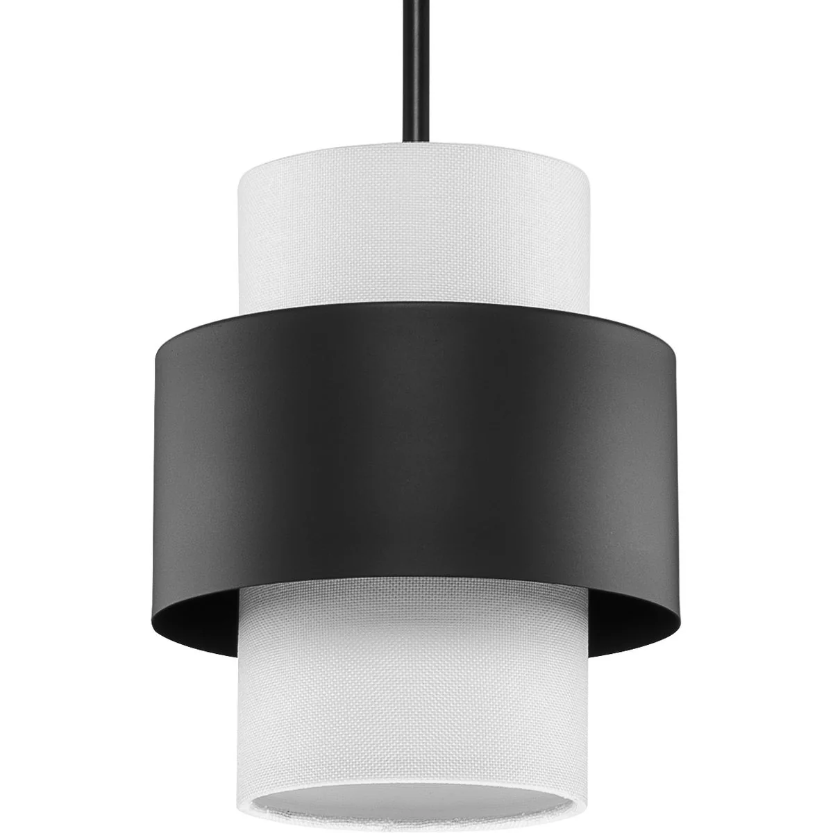 Silva Collection One-Light White Linen Shade Pendant - Image 5