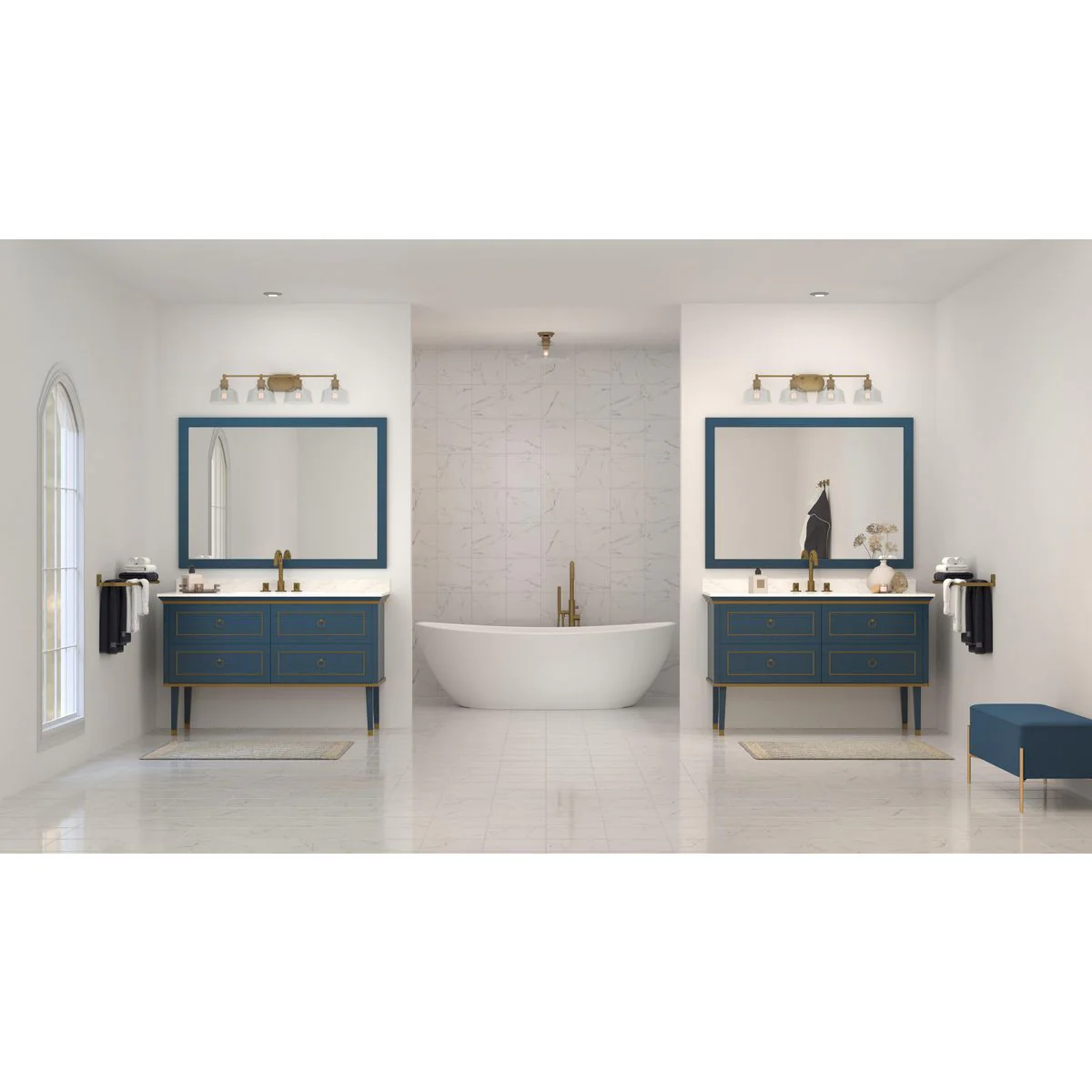 Singleton Collection Four-Light 36" Vanity Light with Clear Glass Shades - Image 6