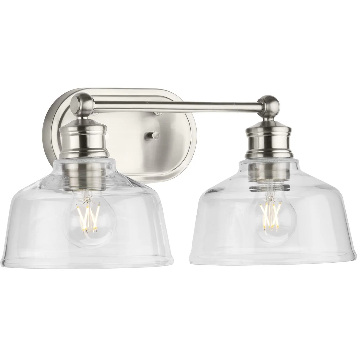Singleton Collection Two-Light 17" Vanity Light with Clear Glass Shades