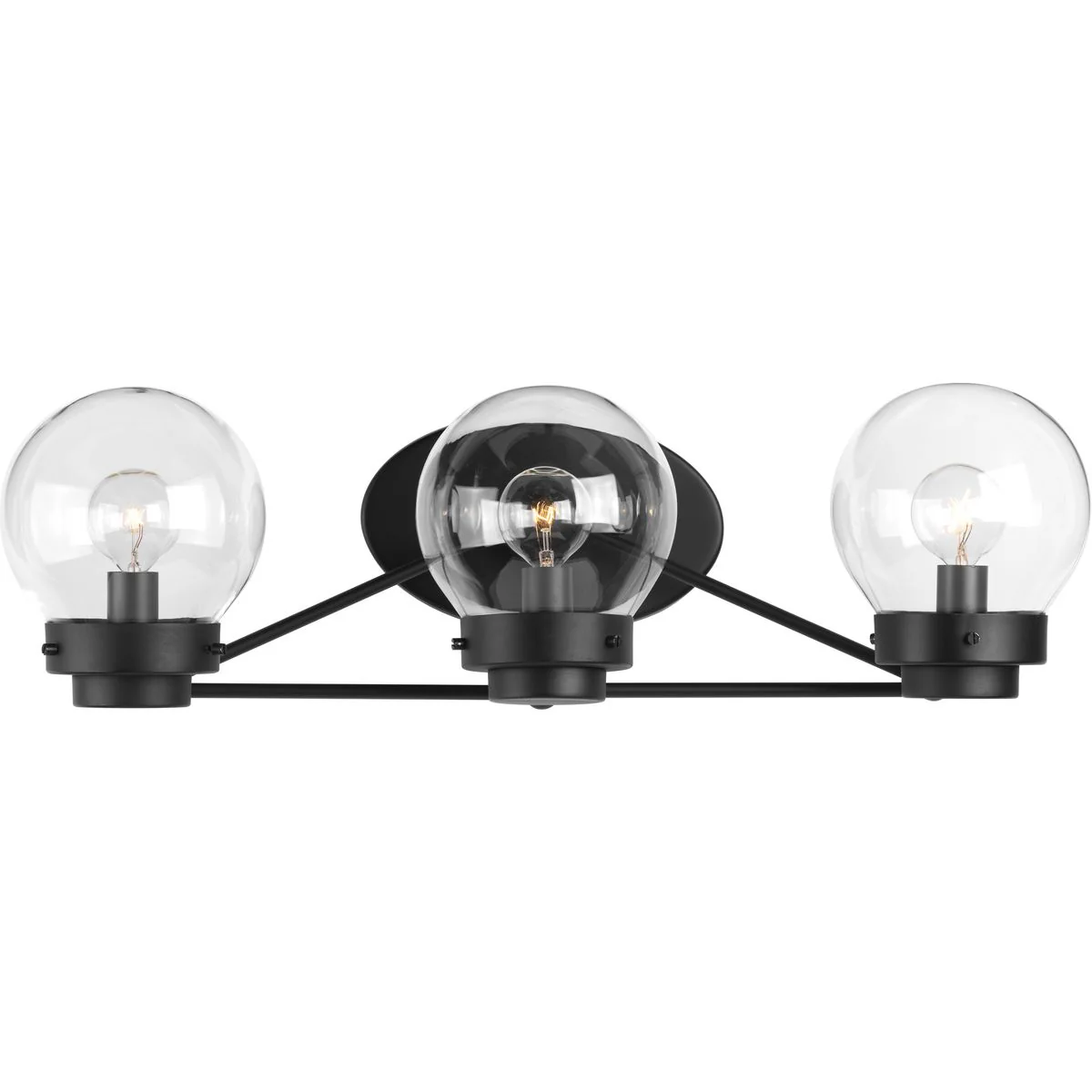 Spatial Collection Three-Light Clear Glass Bath Vanity Light