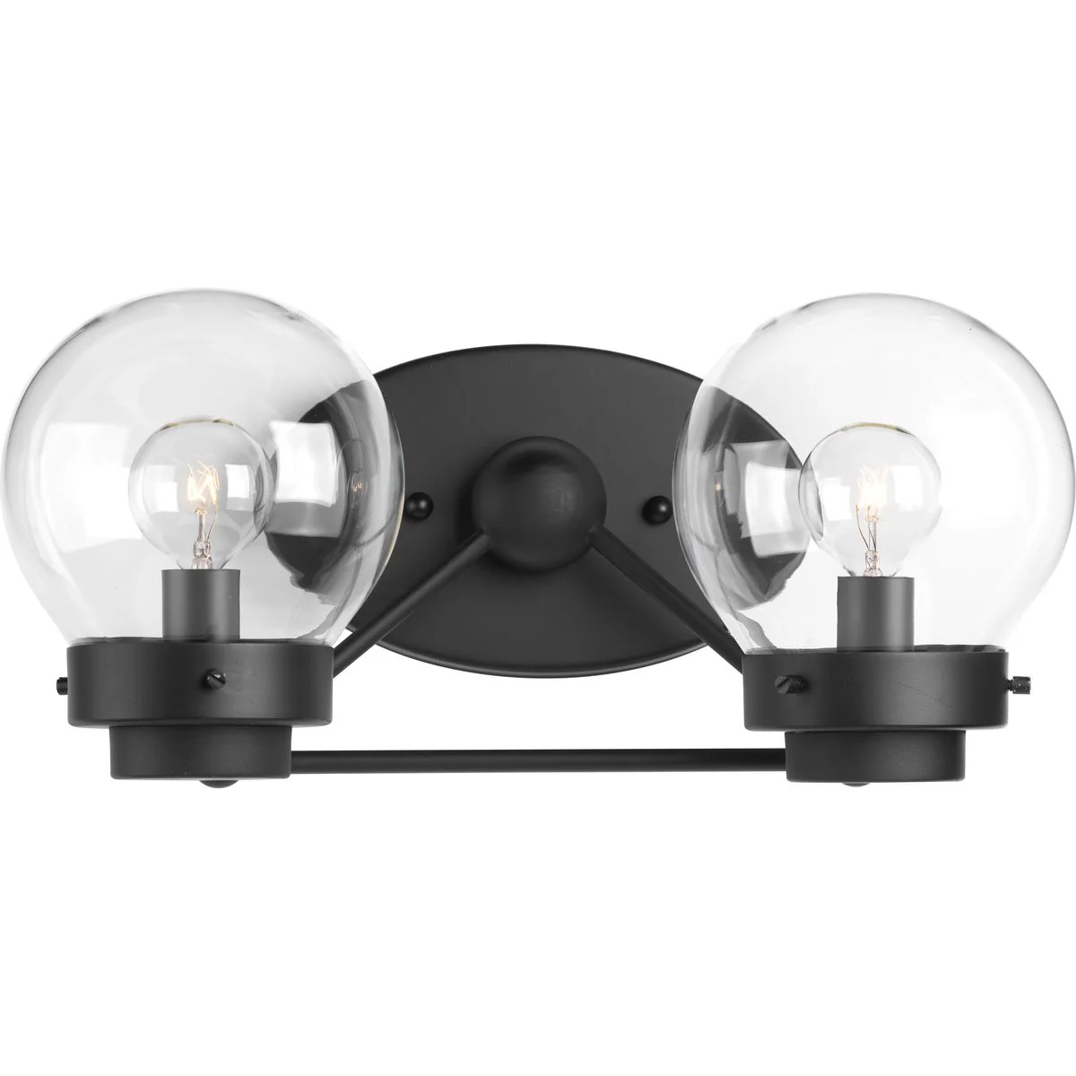 Spatial Collection Two-Light Clear Glass Bath Vanity Light
