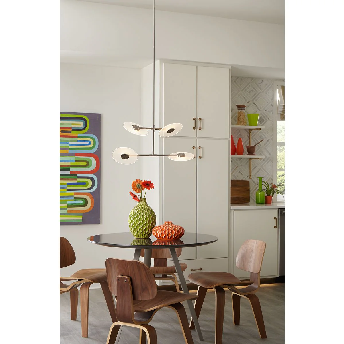 Spoke LED Collection Four-Light Hanging Chandelier Light - Image 3