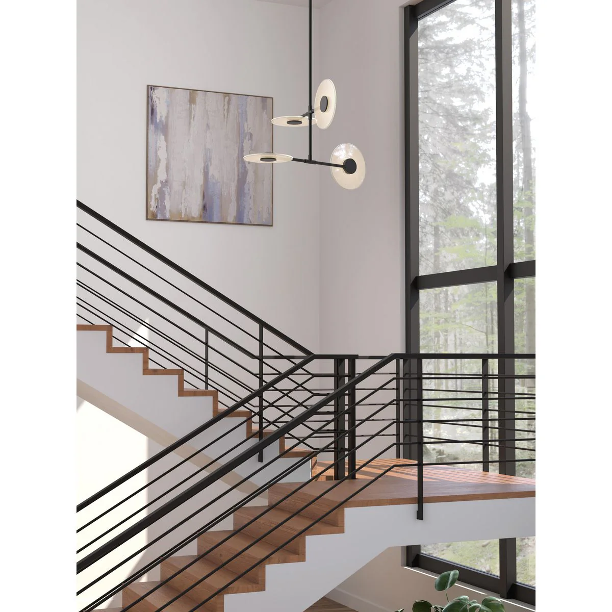 Spoke LED Collection Four-Light Hanging Chandelier Light - Image 4