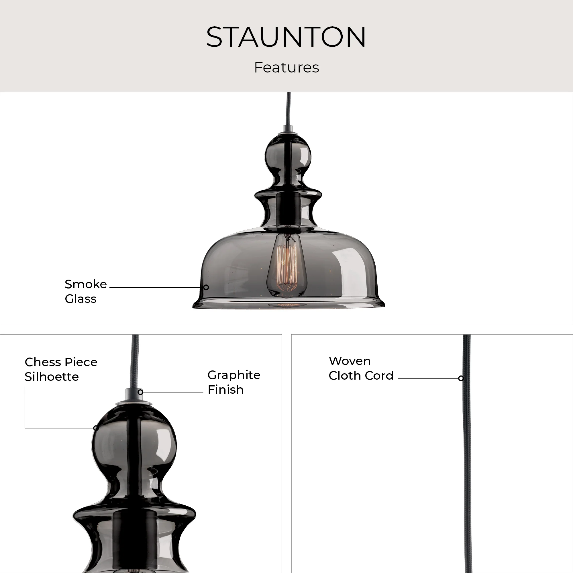 Staunton Collection One-Light Pendant Light P5332 - Image 7