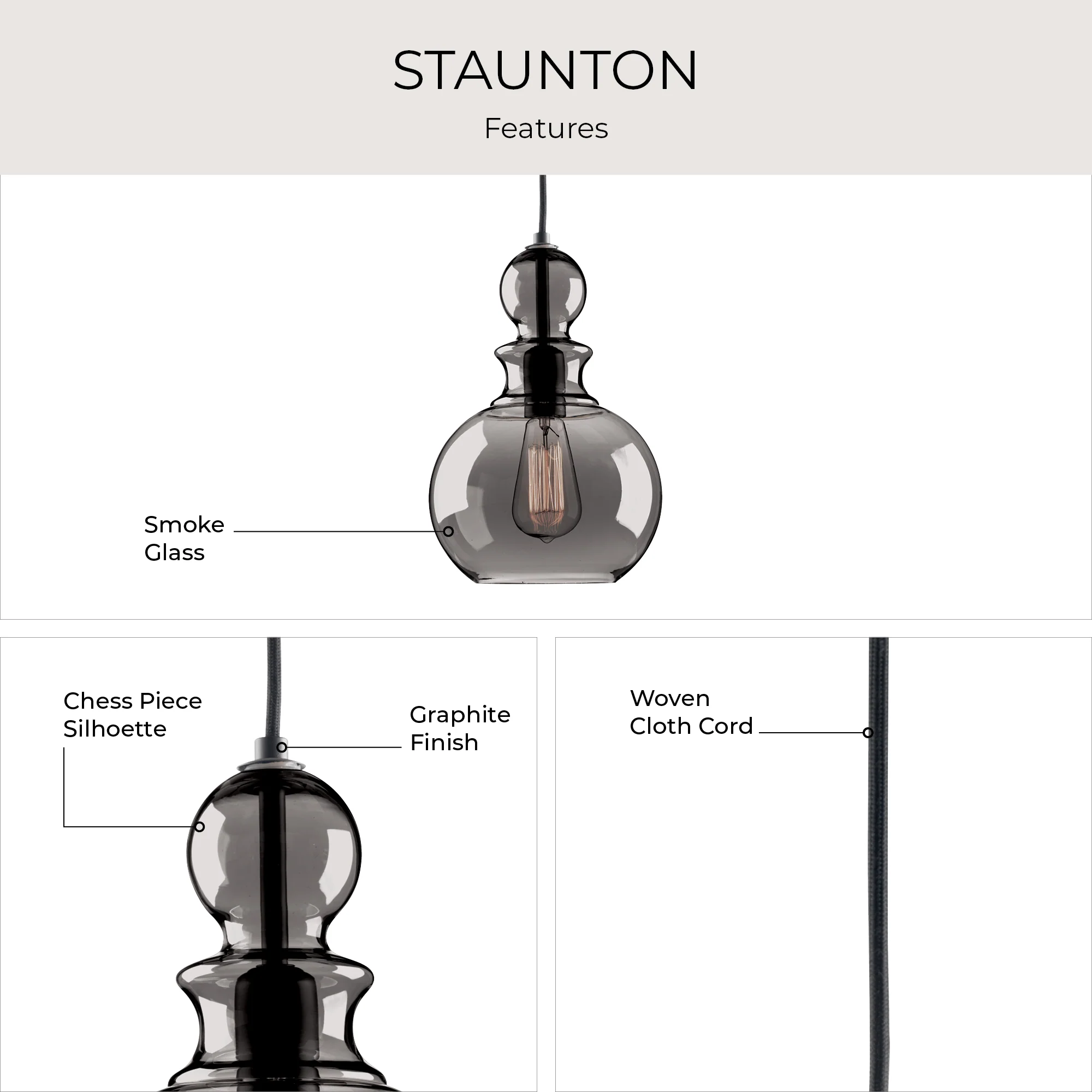 Staunton Collection One-Light Pendant Light P5334 - Image 8