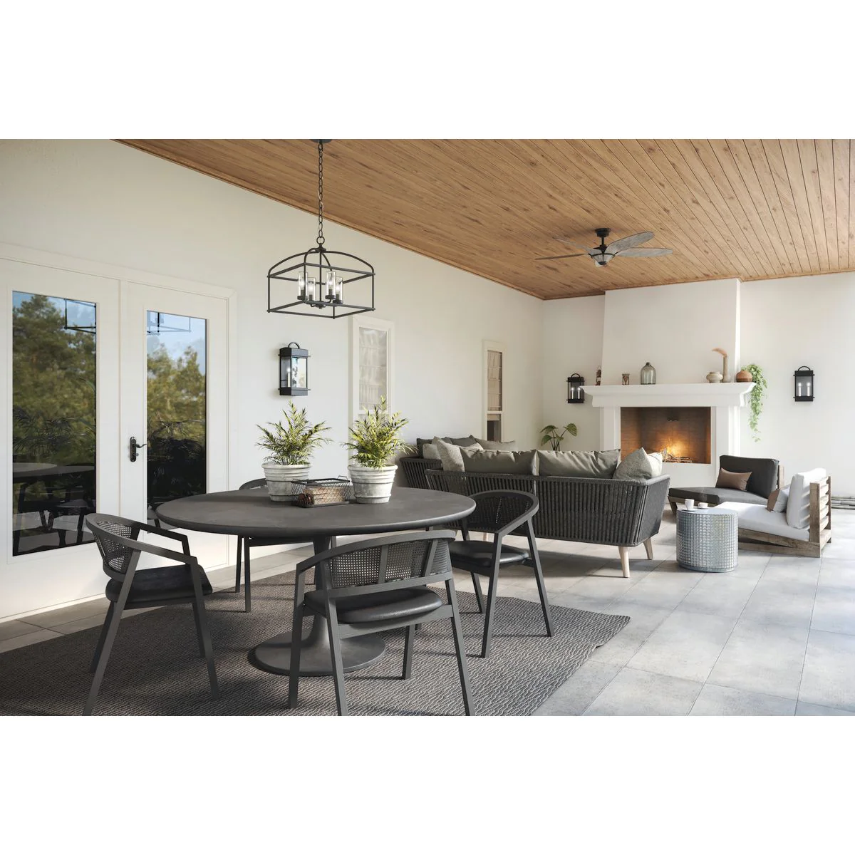 Swansea Collection Four-Light 18" Outdoor Chandelier - Image 4