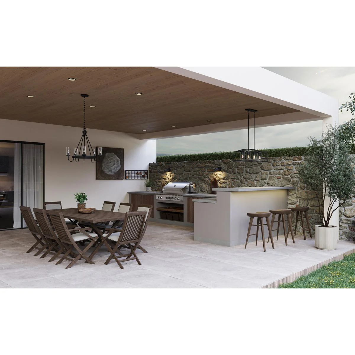 Swansea Collection Four-Light 36" Outdoor Chandelier - Image 4