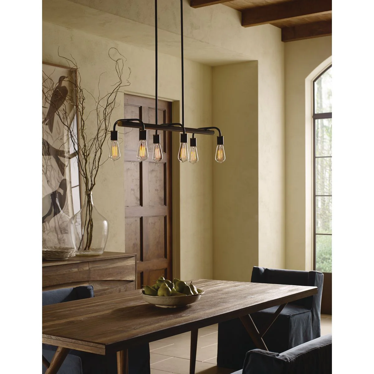 Swing Collection Six-Light Linear Chandelier - Image 2