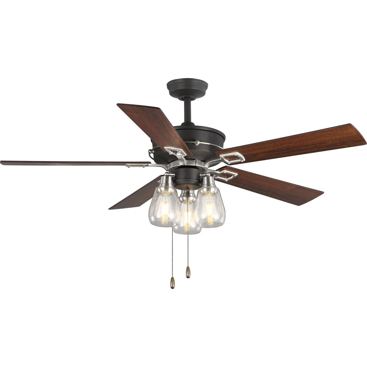 Teasley Collection 56" Five-Blade Ceiling Fan With Glass Shades
