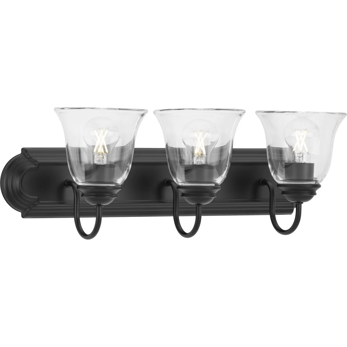 Three-Light Bath Vanity Light with Clear Glass for Bathroom - Image 2