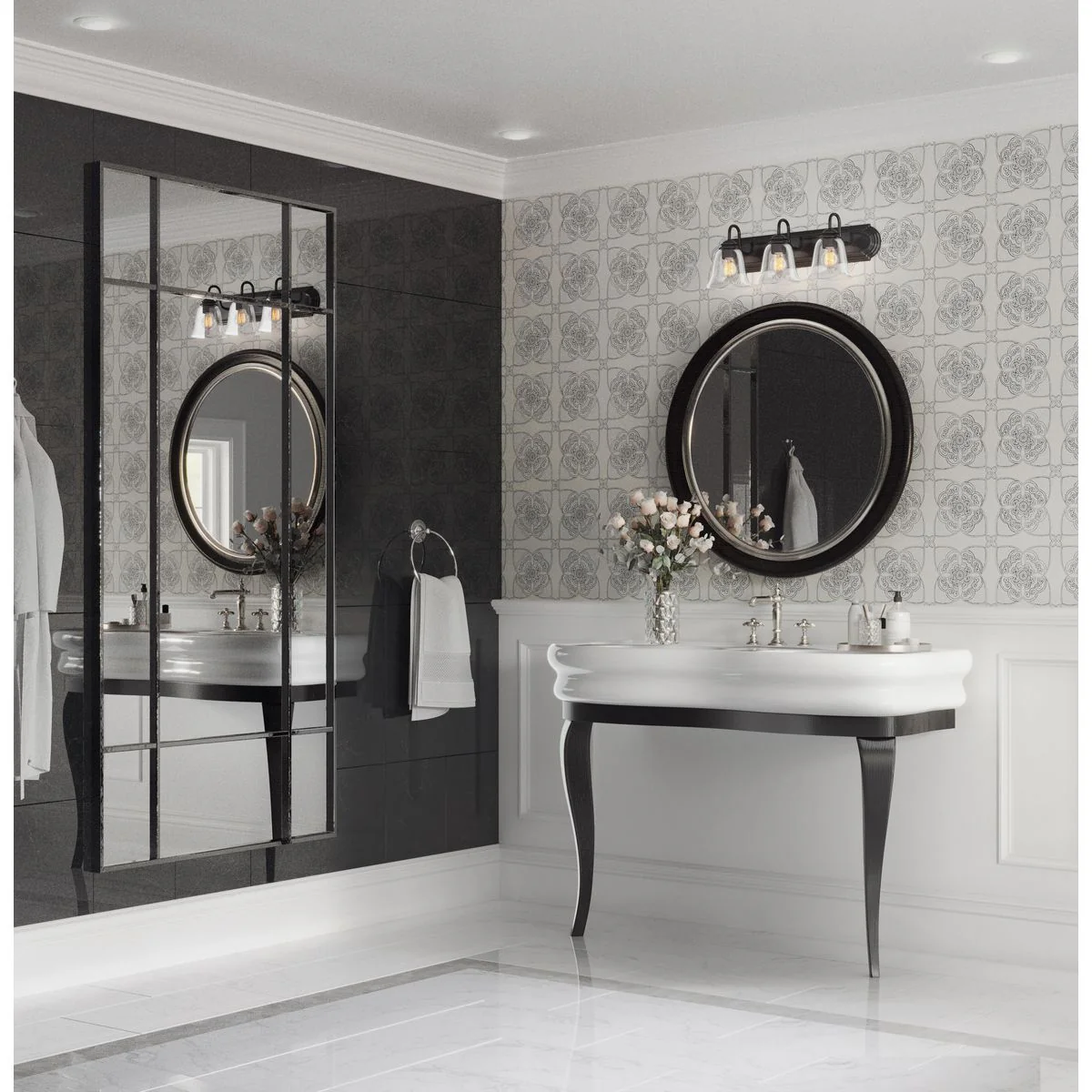 Three-Light Bath Vanity Light with Clear Glass for Bathroom - Image 4