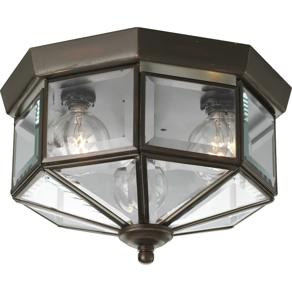 Three-Light Beveled Glass 9-3/4" Close-to-Ceiling - Image 2
