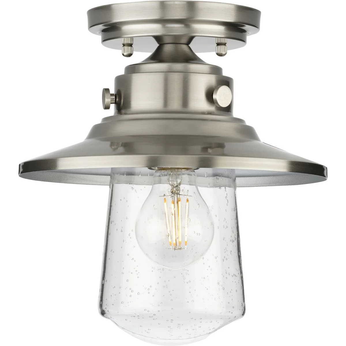 Tremont Collection One-Light Clear Seeded Glass Ceiling Light - Image 3