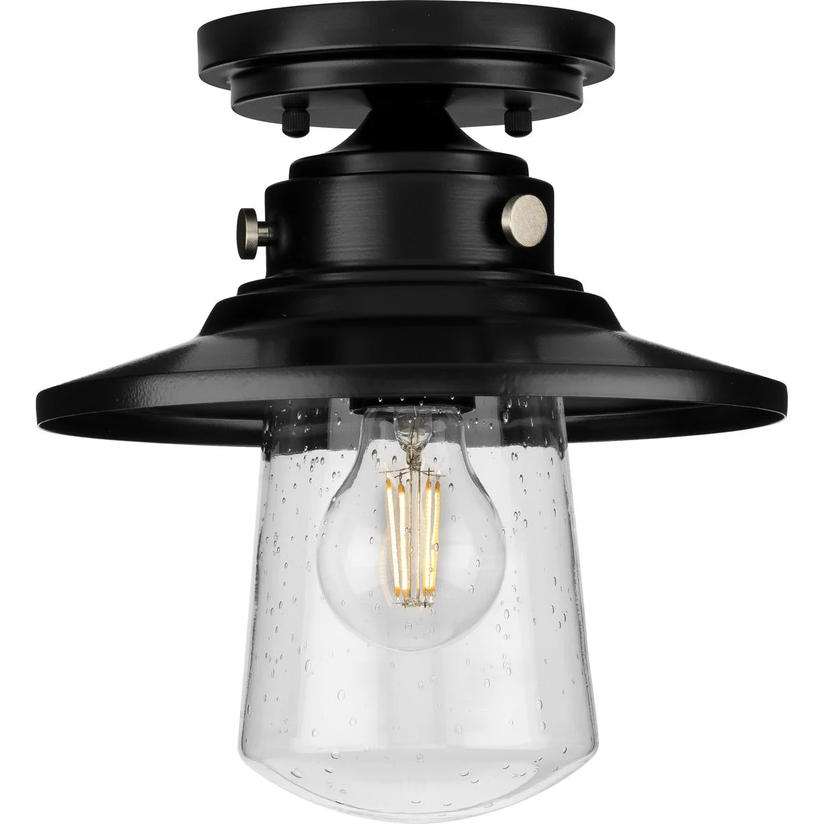 Tremont Collection One-Light Clear Seeded Glass Ceiling Light - Image 6