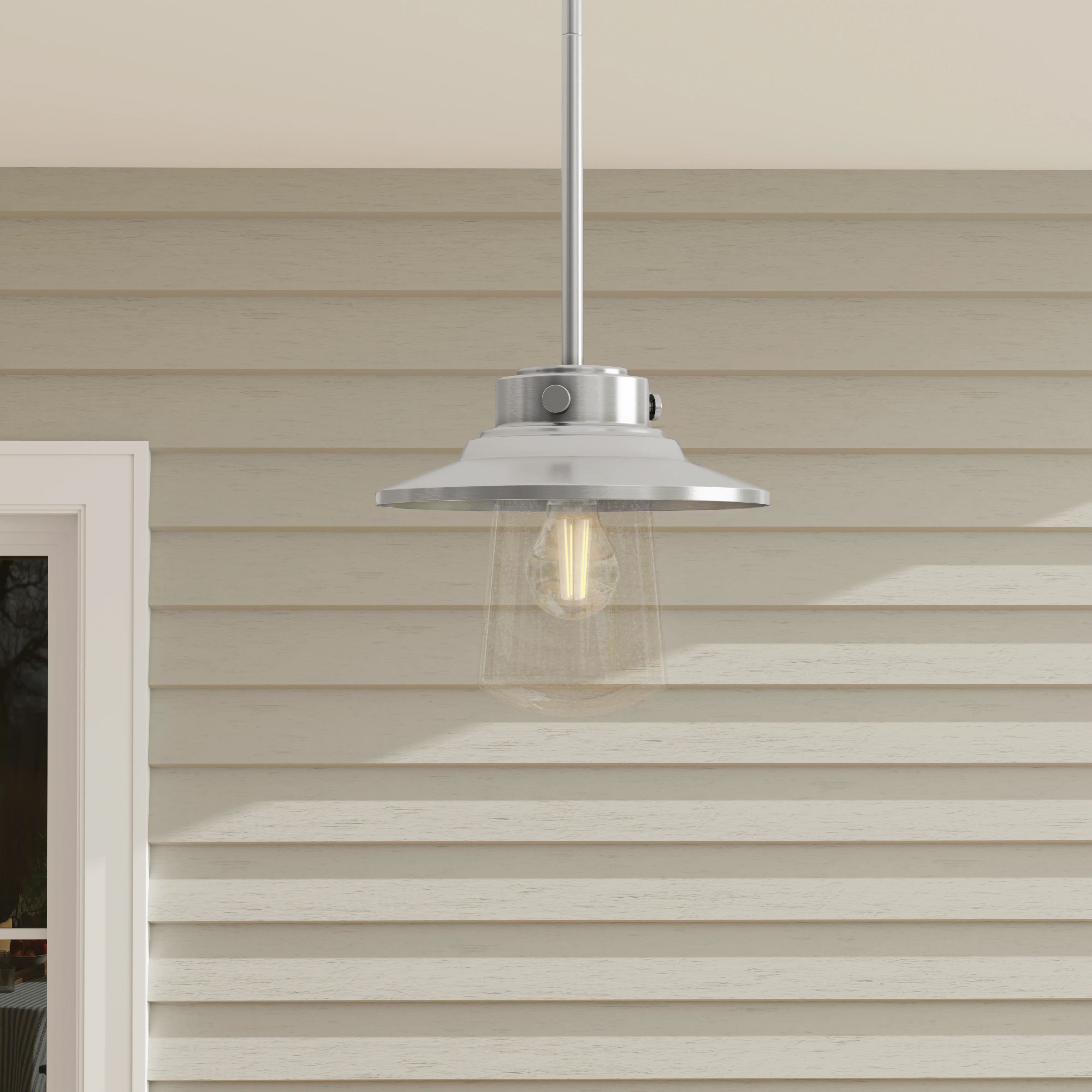 Tremont Collection One-Light Clear Seeded Glass Hanging Mini-Pendant Light - Image 2