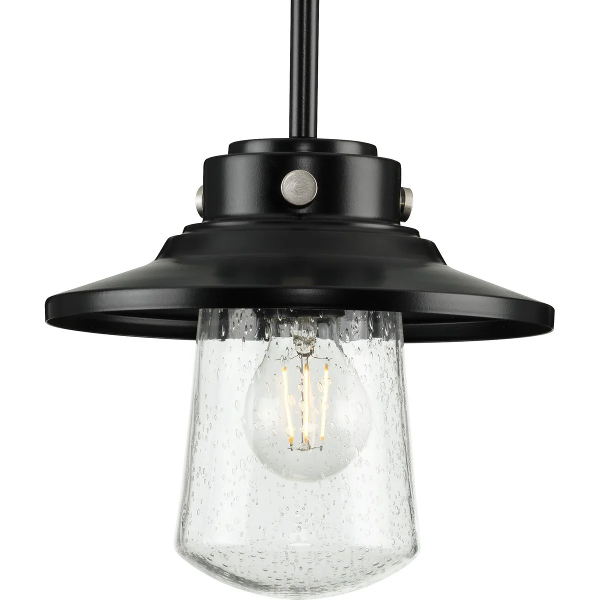 Tremont Collection One-Light Clear Seeded Glass Hanging Mini-Pendant Light - Image 4