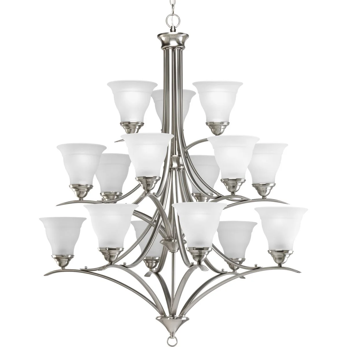 Trinity Collection Fifteen-Light Etched Glass Chandelier Light - Image 2