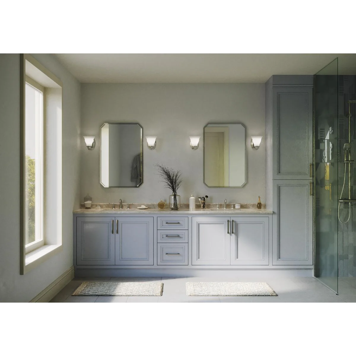 Trinity Collection One-Light Etched Glass Bath Vanity Light - Image 6