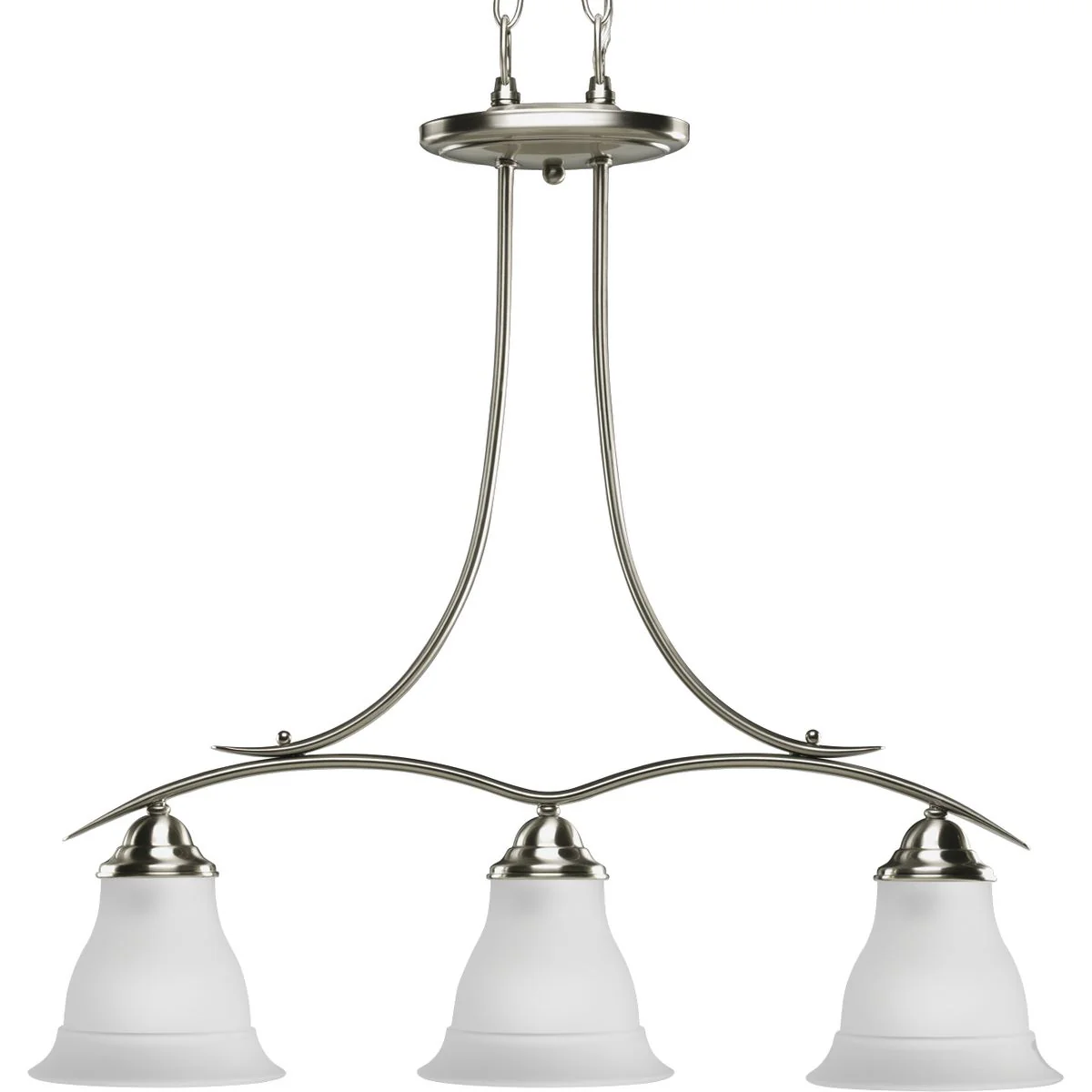Trinity Collection Three-Light Etched Glass Chandelier Light