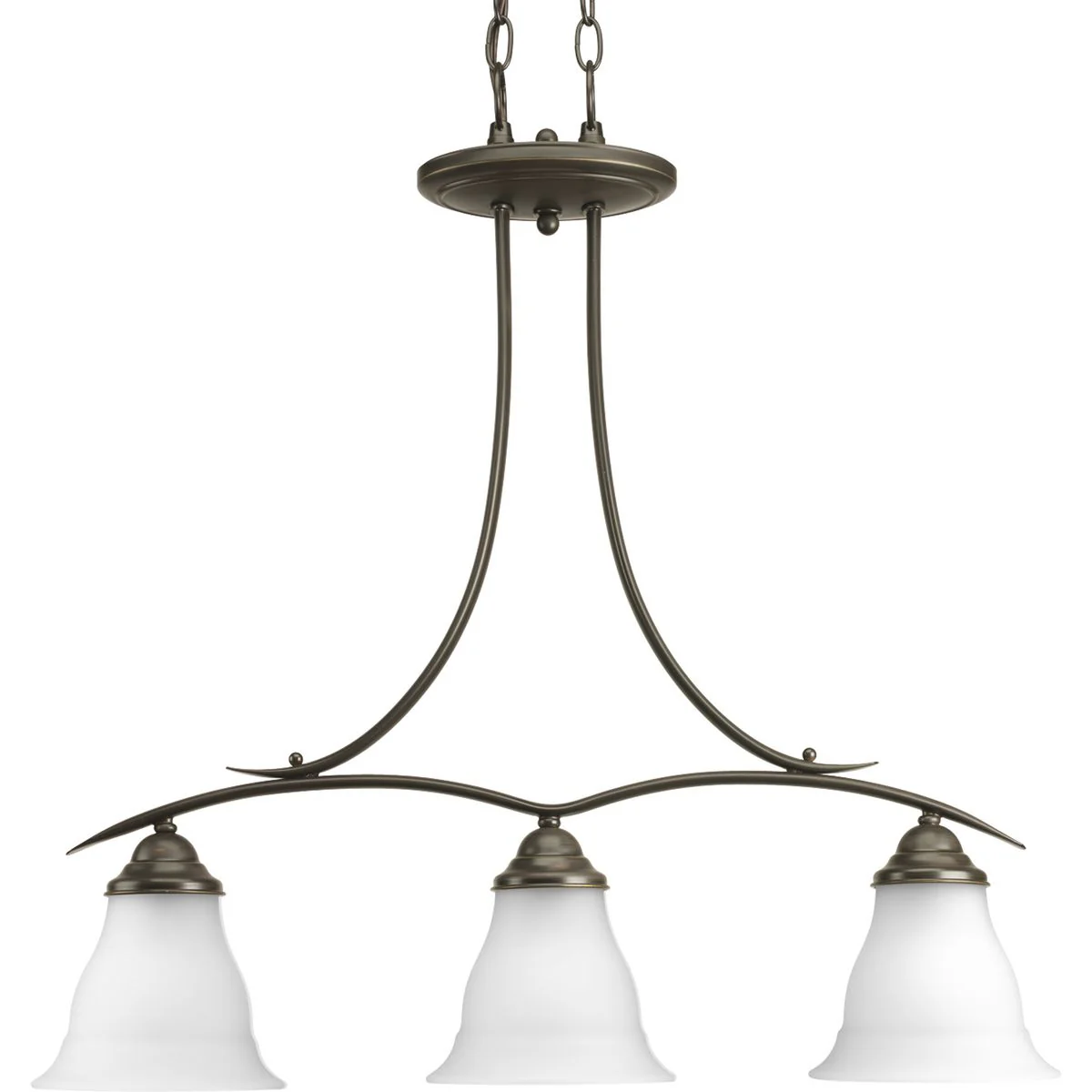 Trinity Collection Three-Light Etched Glass Chandelier Light - Image 2