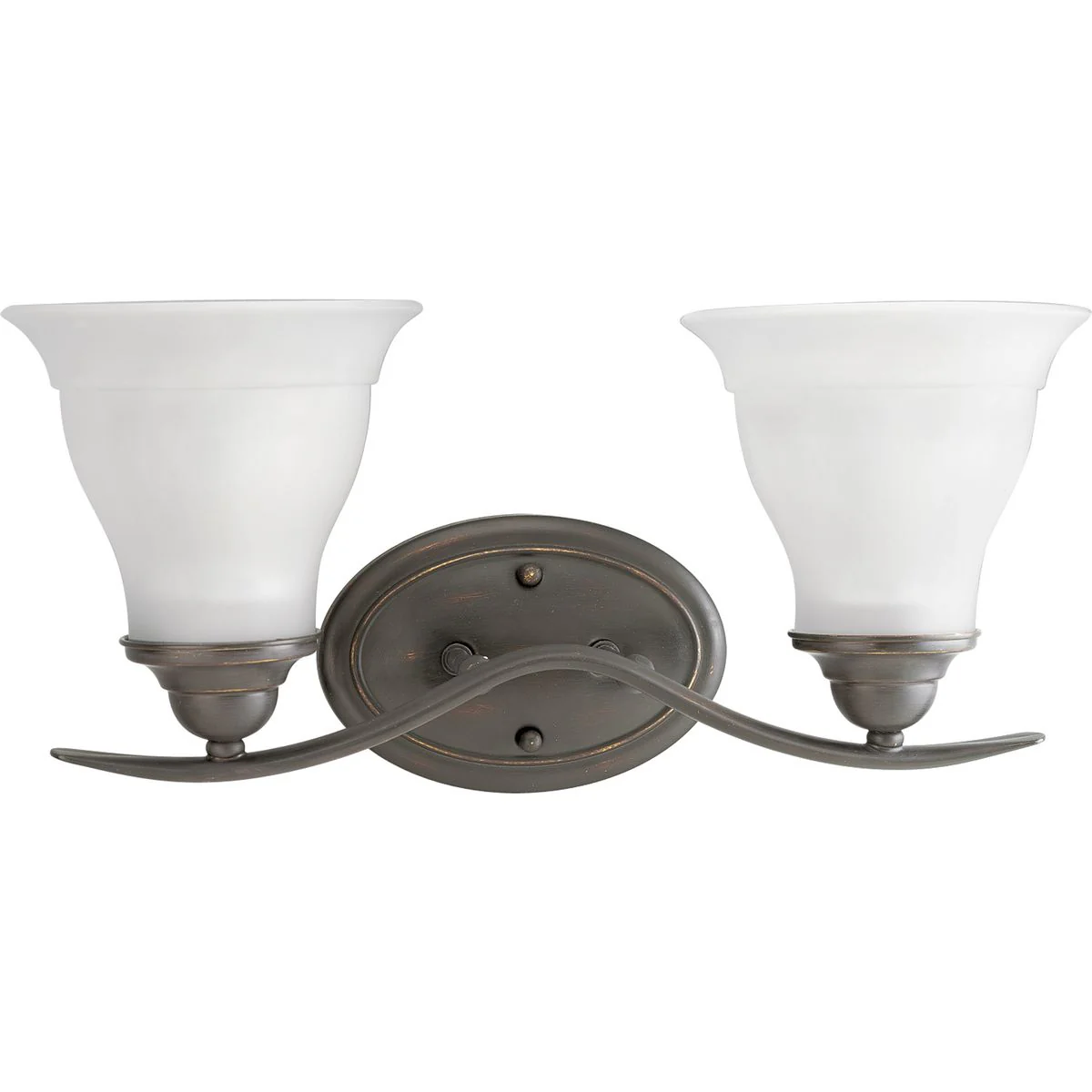 Trinity Collection Two-Light Etched Glass Bath Vanity Light - Image 2