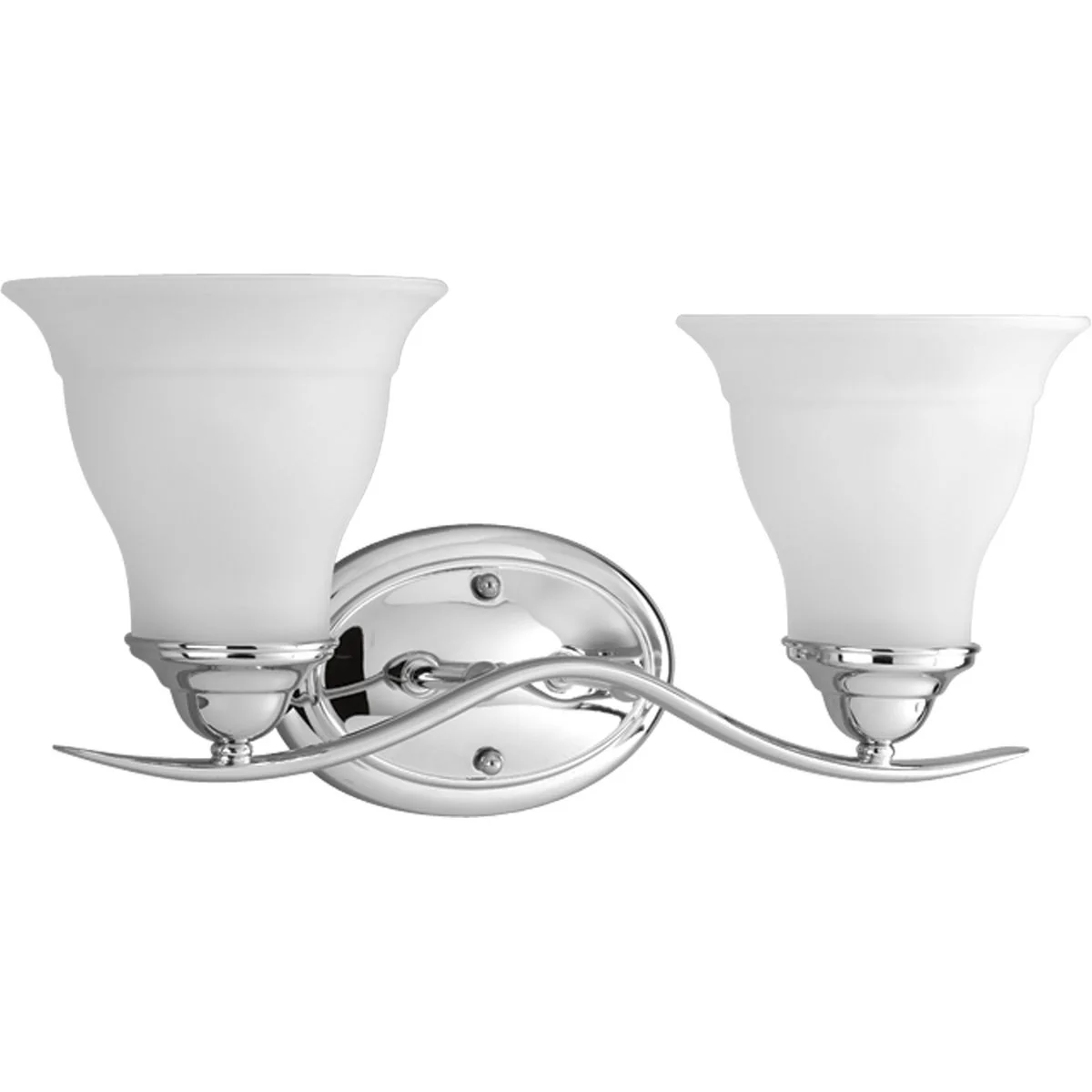 Trinity Collection Two-Light Etched Glass Bath Vanity Light - Image 3