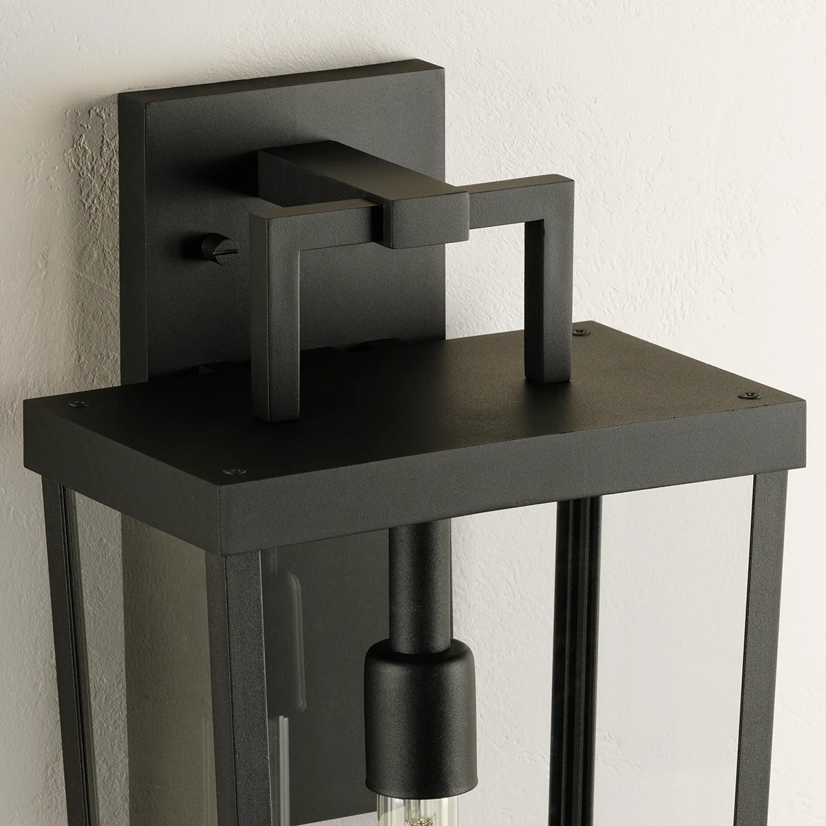 Tryon Collection One-Light Large Black New Traditional Outdoor Wall Lantern - Image 6